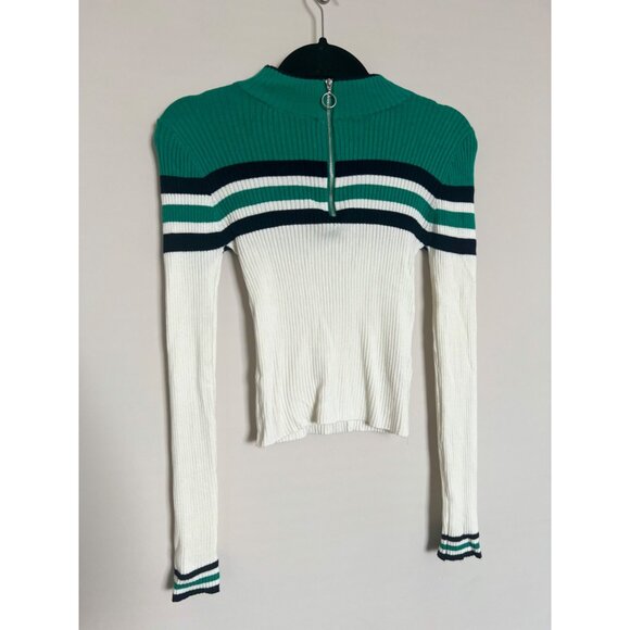 Garage White & Green Half-Zip Shirt - Size X-Small - Picture 3 of 6